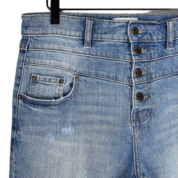 Pistola Jeans 29 High Rise Button Fly Skinny Raw Hem Ripped Stretch Denim Casual - Picture 3 of 10